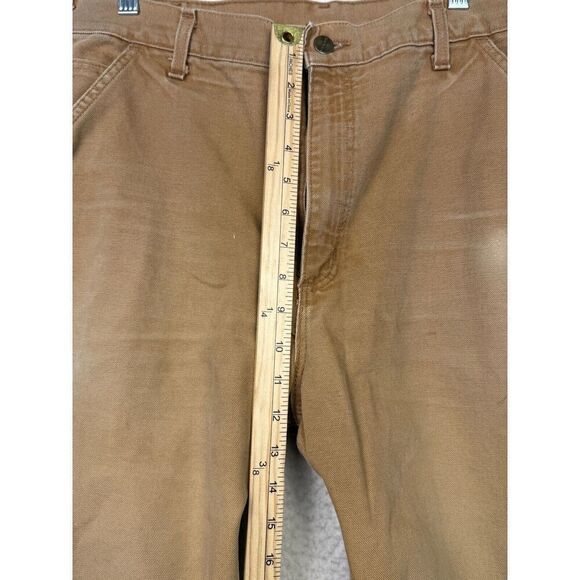 Carhartt Mens‎ B11 Brown Loose Fit Carpenter Thrashed Work Wear Pants 36x34 - Picture 4 of 10
